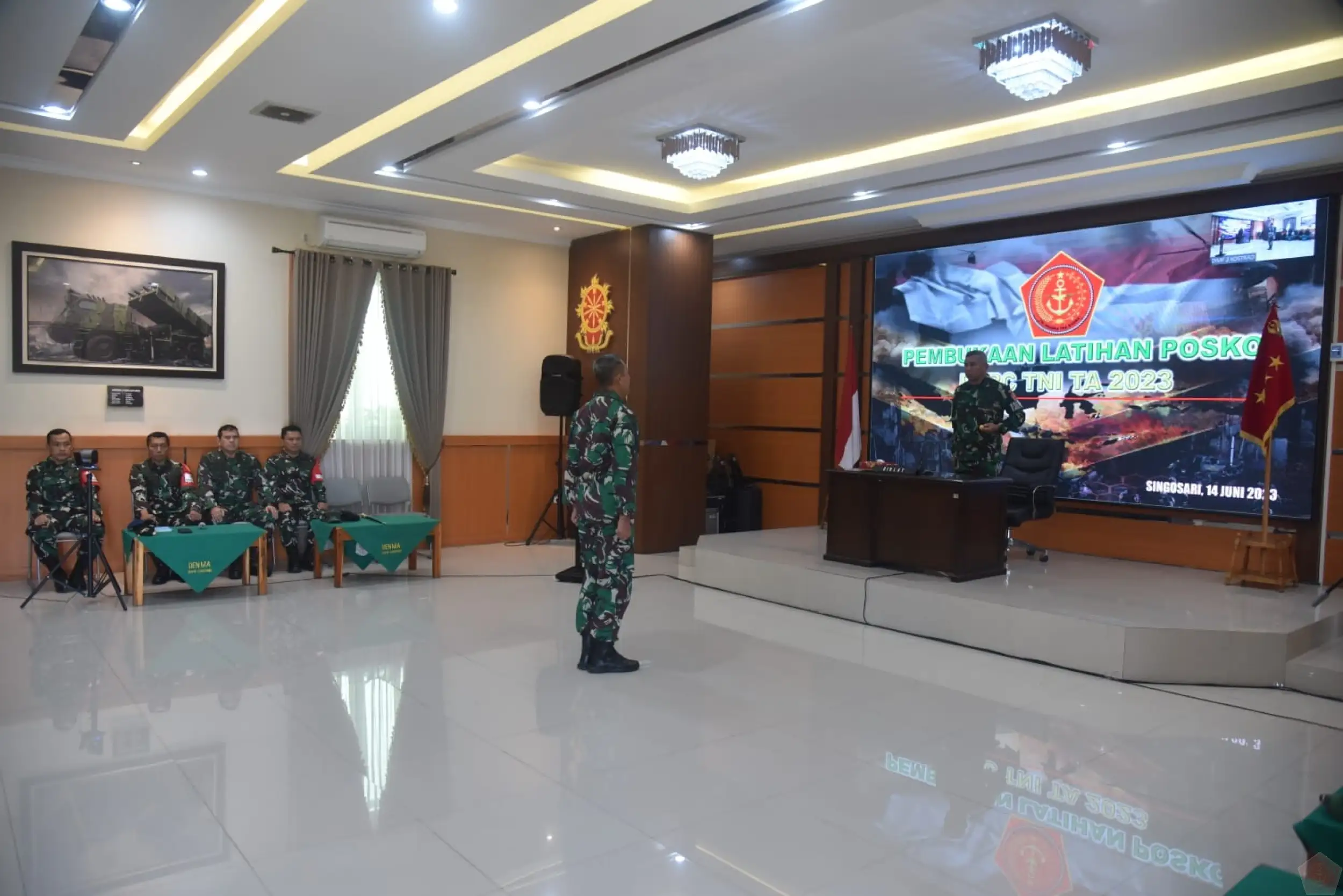 Pembukaan Latihan Posko LKO PPRC TNI TA. 2023 Di Divisi 2 Kostrad Dihadiri Danlanud Abd Saleh Malang