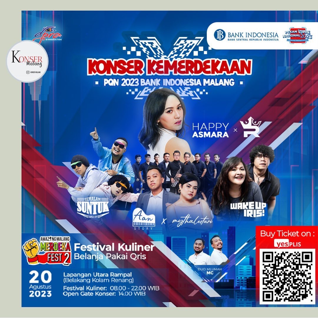 Minggu Siap Bernyanyi Bareng Happy Asmara di Rampal Malang? Ini Info Konser Kemerdekaan 2023