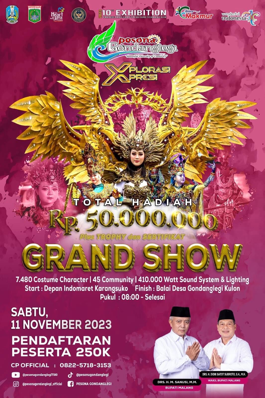 Jadwal Event Pesona Gondanglegi X November 2023, Ada 7 Ribu Kostum Karakter Dan Hadiah 50 Juta