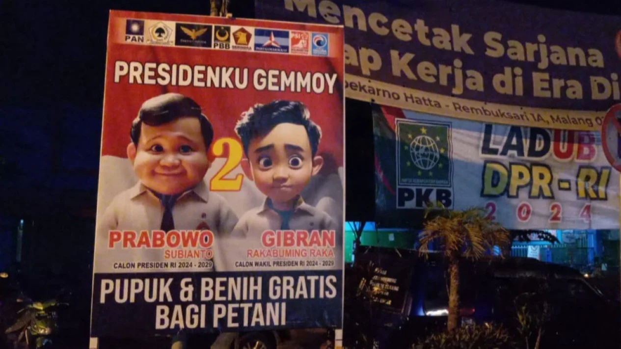 Kampanye Pilpres 2024 Dimulai, Baliho Gemmoy Prabowo-Gibran Menarik Perhatian di Malang