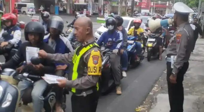 Satlantas Polresta Malang Kota Gencar Lakukan Ops Mahameru Lantas, Knalpot Brong Dilarang