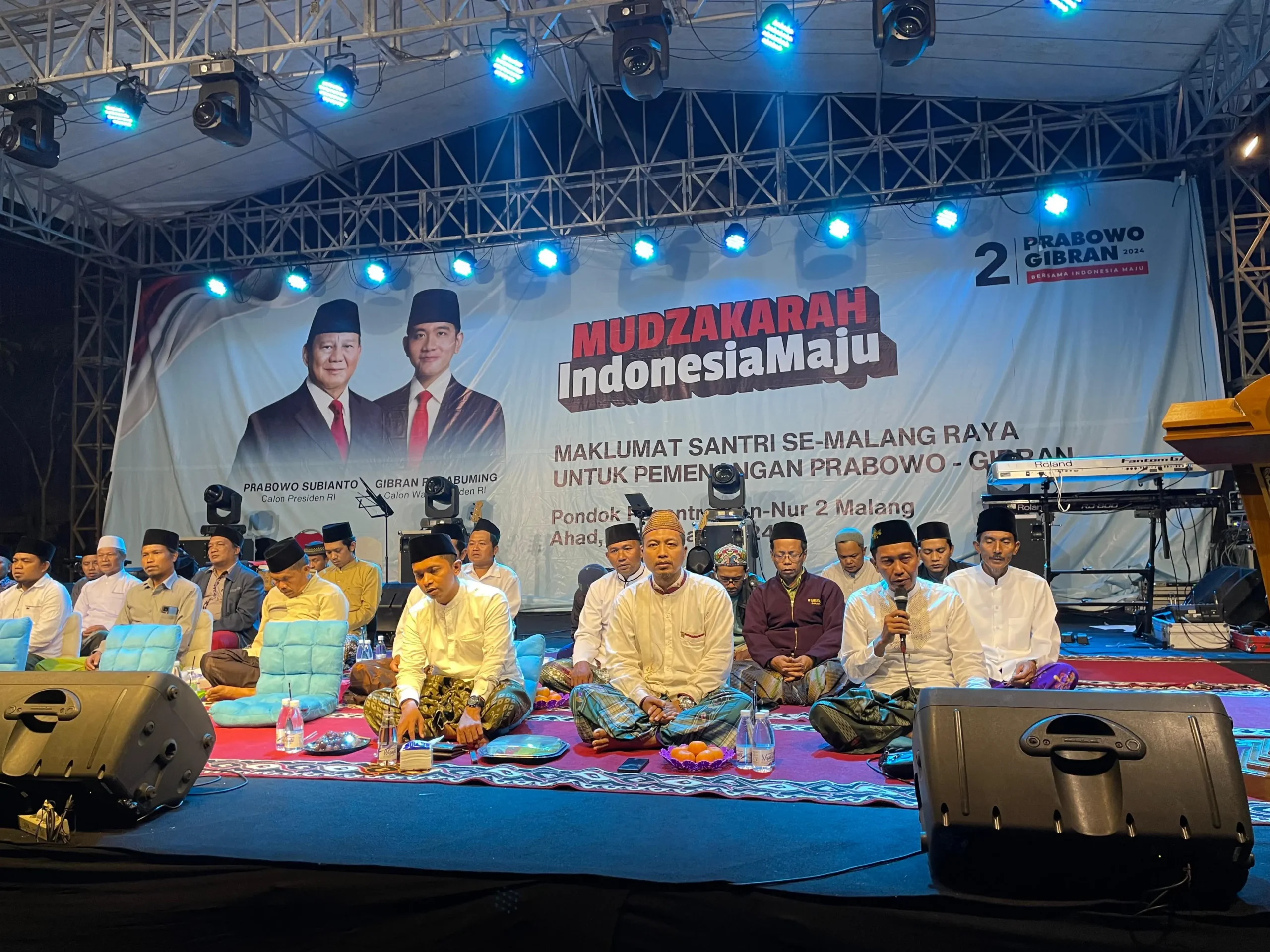 Doa 50 Kiai di Pondok Pesantren An-Nur 2 Bululawang Malang untuk Kemenangan Prabowo-Gibran