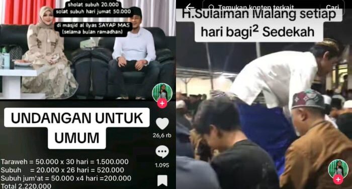 Video Viral TikTok, Jemaah Tarawih di Malang Dapat Uang Rp50 Ribu