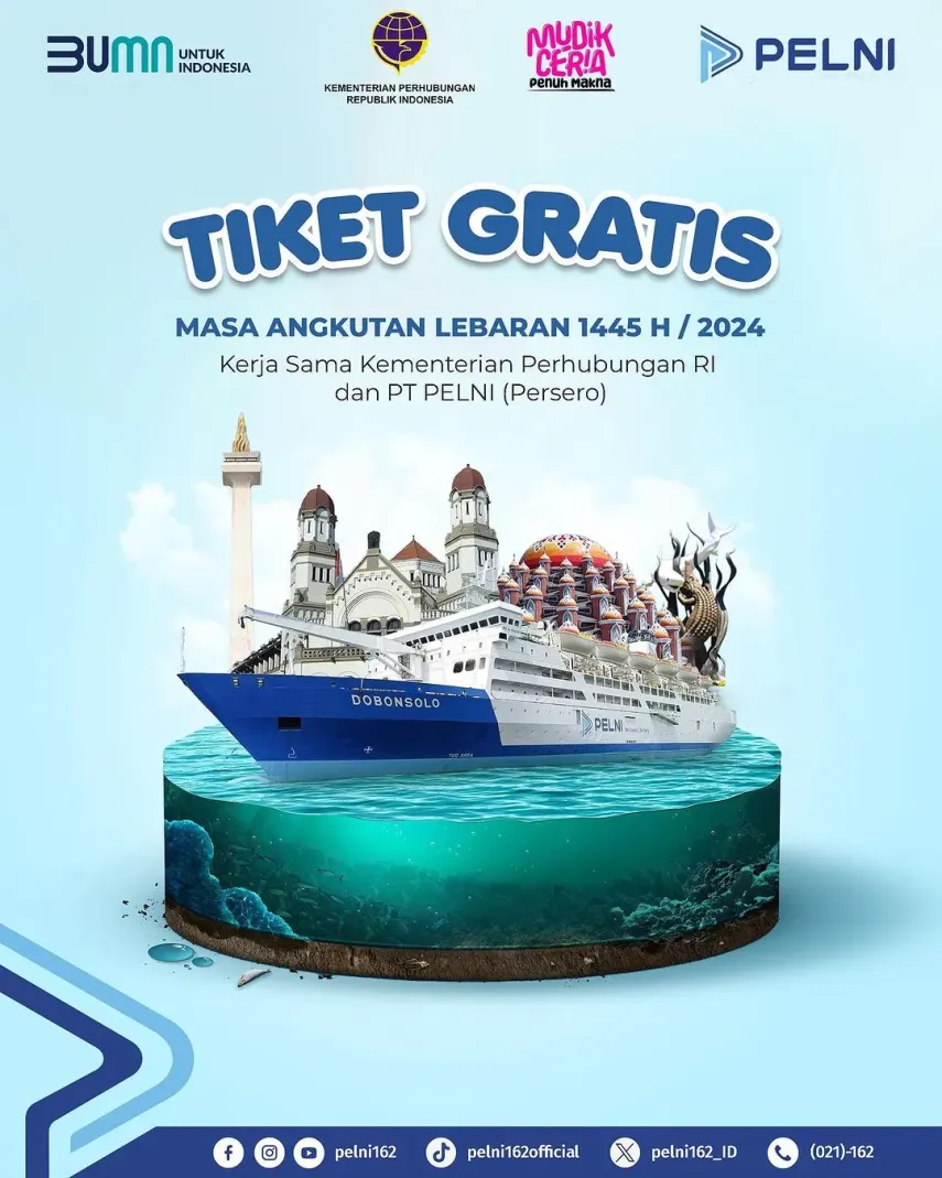 Lengkap! Jadwal Pendaftaran Tiket Mudik Gratis Lebaran 2024 PT PELNI (Persero) Terbaru