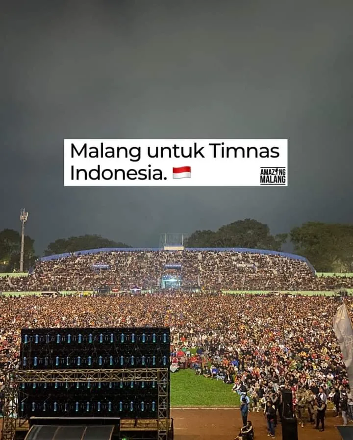 Antusiasme Nobar Timnas Indonesia di Stadion Gajayana, Malang Buat PJ Wali Kota Terkejut