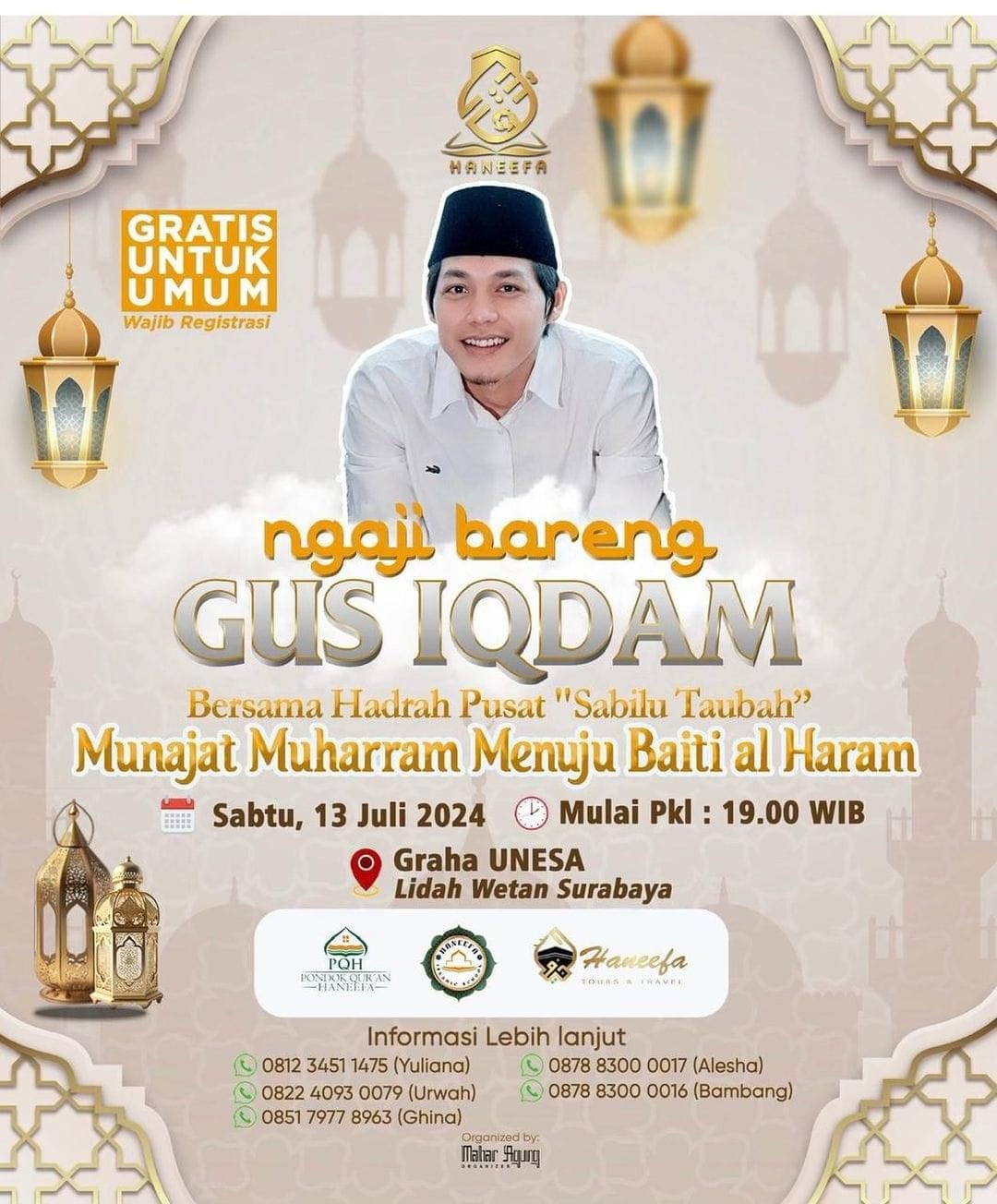 Jadwal Pengajian GUS IQDAM di UNESA Surabaya 13 Juli 2024, Catat Lokasinya!