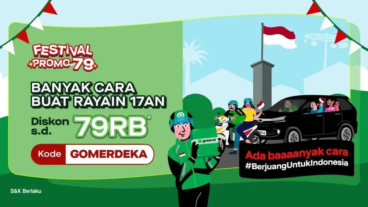 Wow! Gojek Hadirkan Promo Spektakuler, Diskon 70% Meriahkan HUT RI ke-79