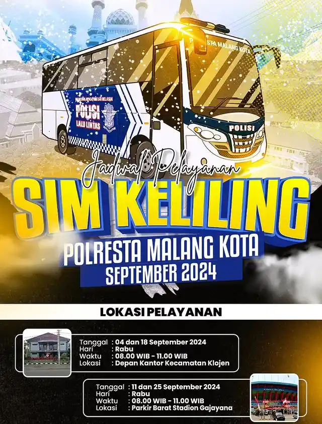 Jadwal Layanan SIM Keliling September 2024, Permudah Warga Perpanjang SIM