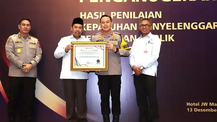 Polresta Malang Kota Raih Penghargaan Pelayanan Publik Terbaik dari Ombudsman RI