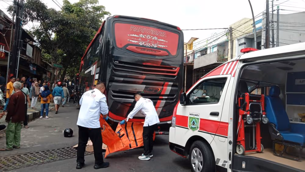 Kronologi Kecelakaan Maut di Kota Batu, Bus Pariwisata Tabrak Tukang Ojek, Satu Orang Tewas