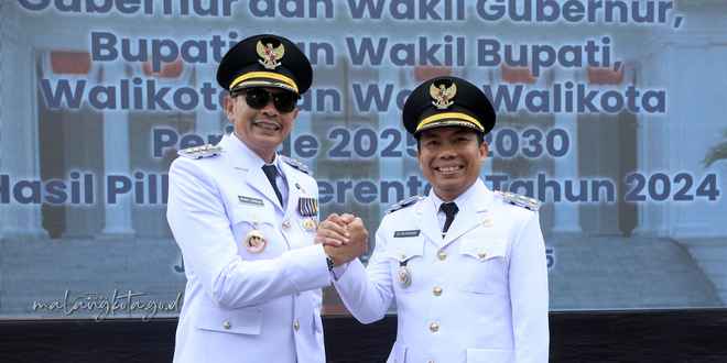 Wahyu-Ali Resmi Dilantik, Janji Ubah Malang Jadi Kota Mbois Berkelas Dunia