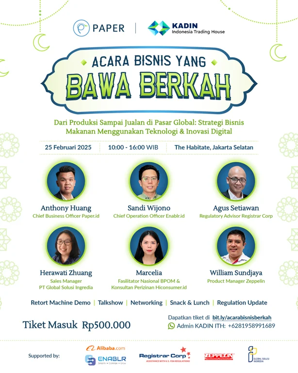 Acara Bisnis yang Bawa Berkah: Dari Produksi Sampai Jualan di Pasar Global: Strategi Bisnis Makanan Menggunakan Teknologi & Inovasi Digital