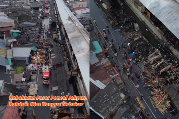 Kebakaran Besar di Pasar Poncol, Kerugian Miliaran Rupiah