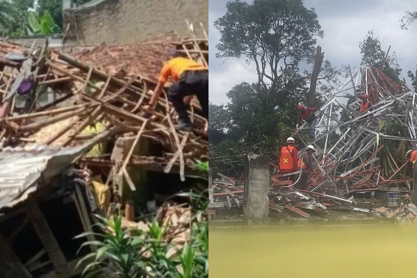 Warga Bogor Dihantam Angin Dahsyat, Kerusakan Parah Hingga Tower Telekomunikasi Ambruk