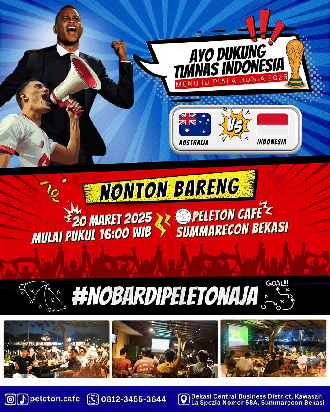 Nobar Gratis Timnas di 4 Kota, Lokasi Asyik dan Seru!