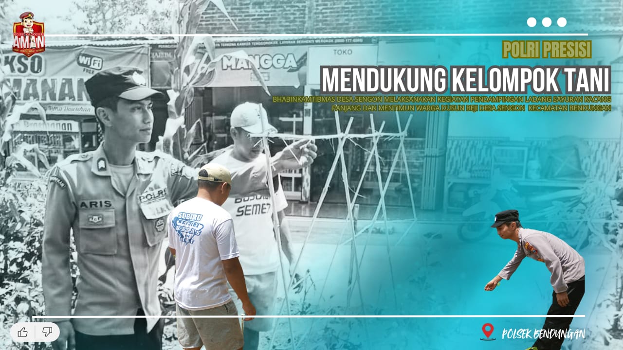 Bhabinkamtibmas Benteng Ketahanan Pangan, Dampingi Kelompok Tani Bendungan
