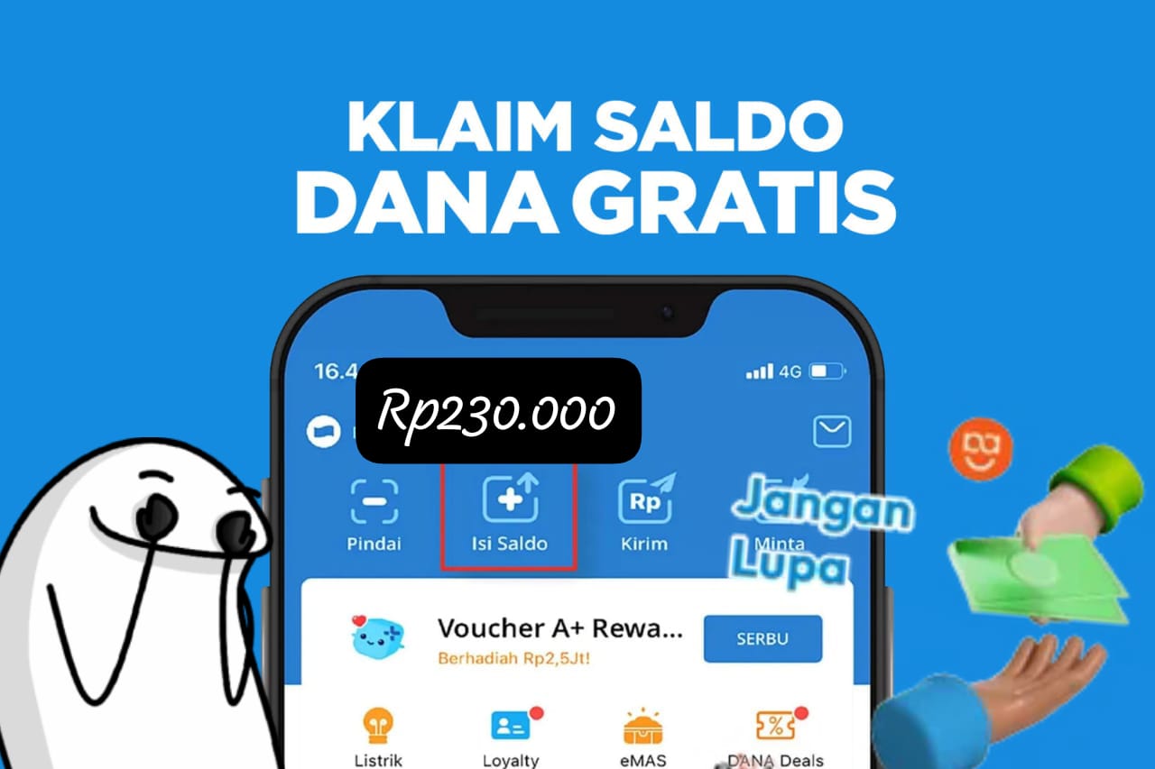 Panen Saldo DANA Gratis Rp230.000, Cukup Modal HP!