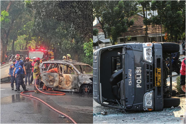 Aksi Brutal, Warga Rusak 3 Mobil Polisi saat Tangkap Pelaku Penganiayaan di Depok