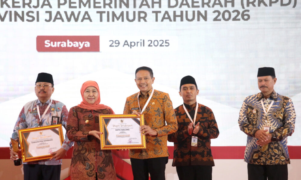 Malang Raih Penghargaan Kota Terbaik dalam Pembangunan Daerah