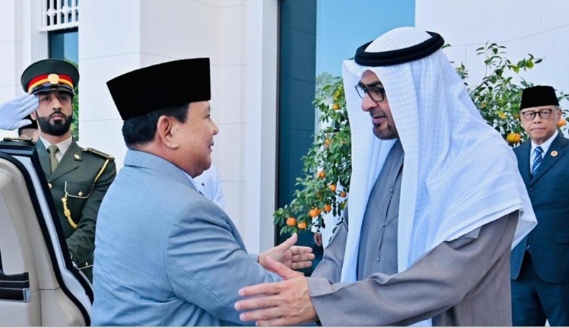 Prabowo Disambut Hangat oleh MBZ di Istana Qasr Al Shatie