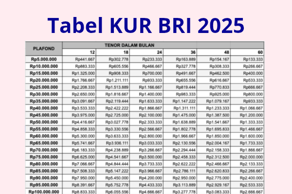 Cicilan KUR BRI 2025 Hanya Rp100 Ribu/Bulan, Anda Wajib Tahu!