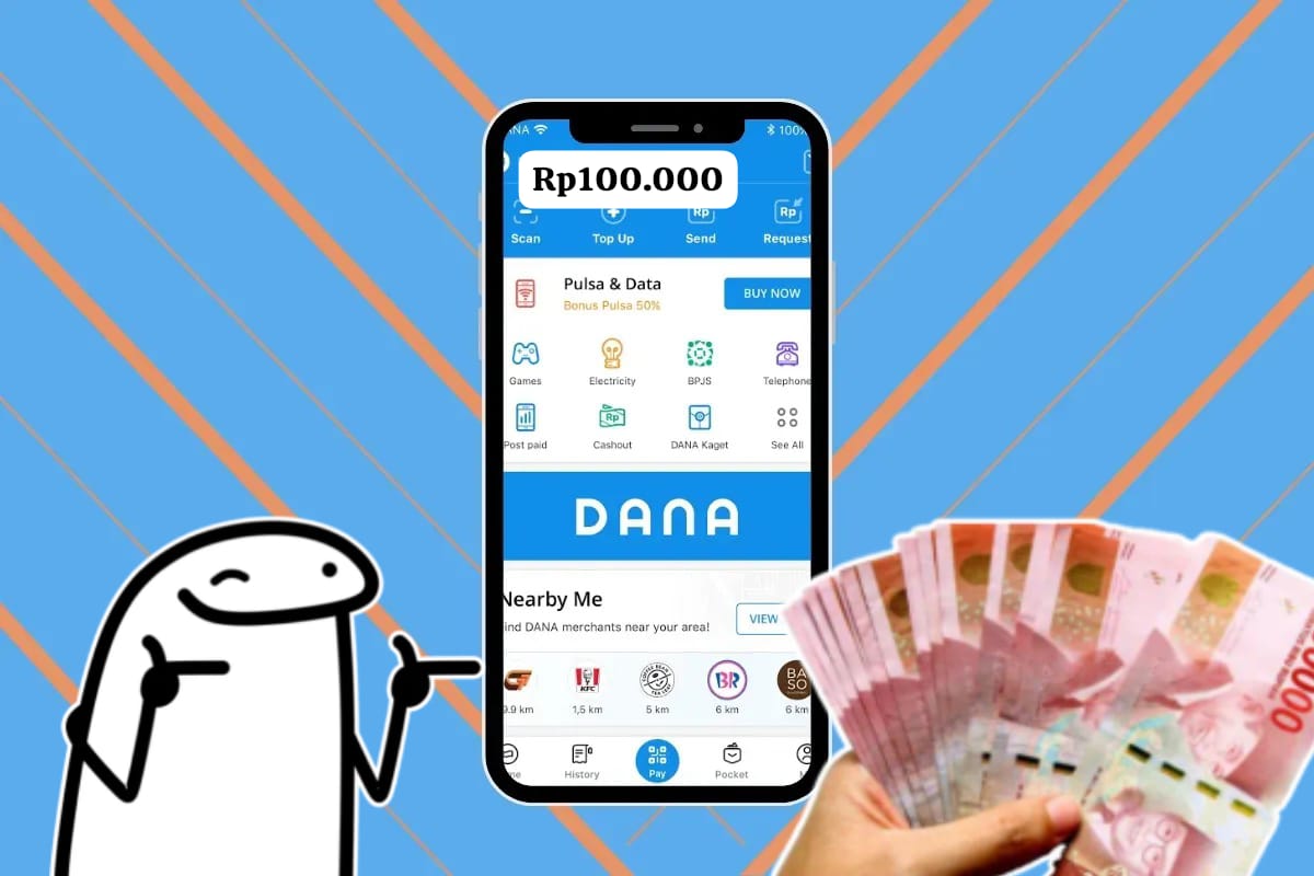 Pengguna DANA Raih Saldo Gratis Rp100.000 Hanya dengan Satu Klik!