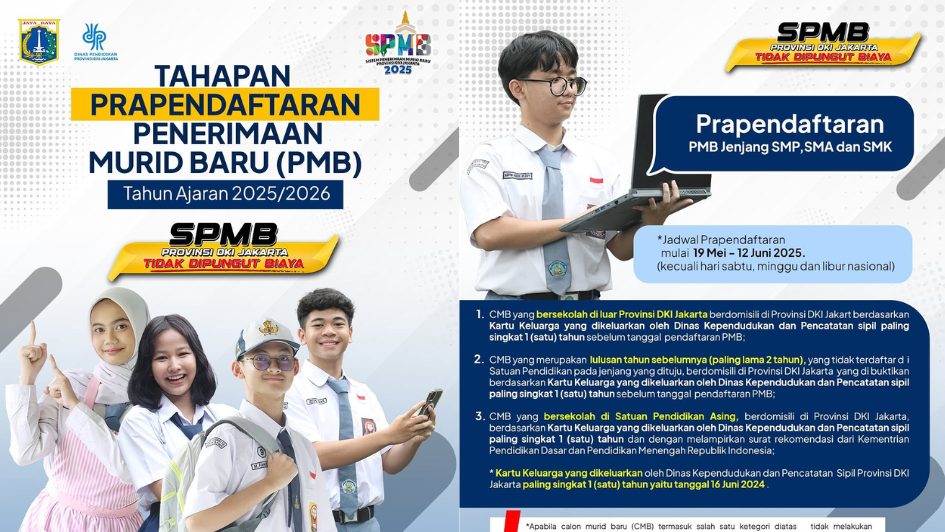 Bocoran 11 Dokumen Wajib Saat Daftar SPMB Jakarta 2025, Jangan Sampai Terlewat!