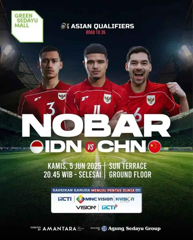 Jakarta Membara! Ini Lokasi Nobar Timnas Garuda vs China, Aura Lolos Piala Dunia Terasa!