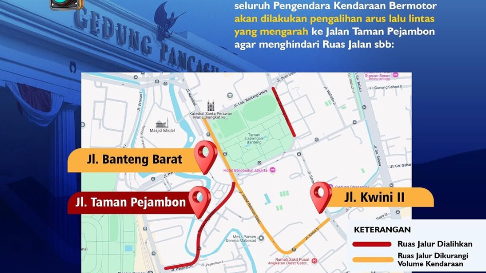 Kacau! Jalanan Jakarta Saat Peringatan Pancasila, Polisi Minta Hindari Ruas Ini