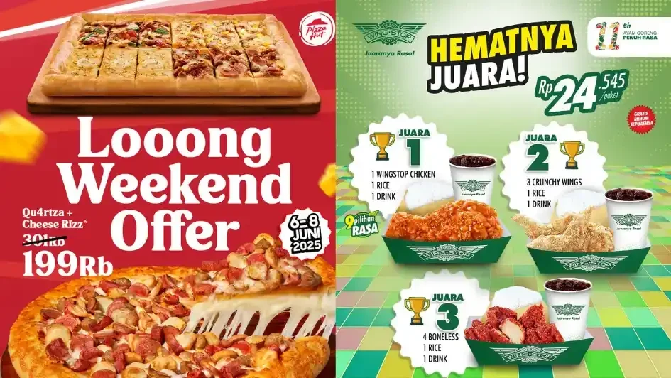 Weekend Ini Dompet Aman! Pizza Hut & Wingstop Kasih Diskon Gede!