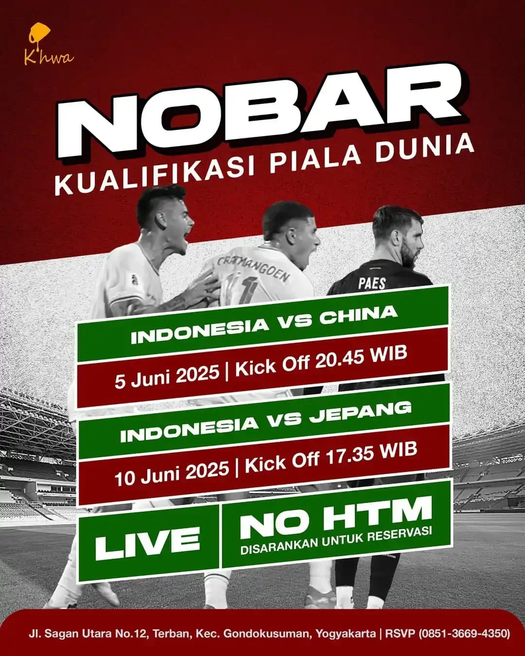 Jogja Membara! Ini Lokasi Nobar Timnas Garuda vs China yang Wajib Kamu Datangi