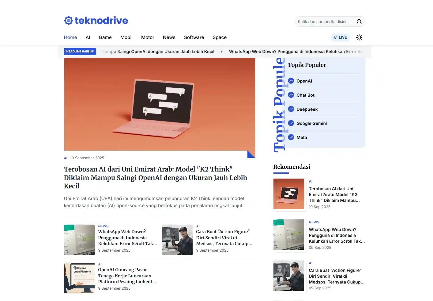 PT. Zona Kreatif Media Luncurkan Teknodrive.id, Portal Berita Teknologi dan Otomotif Terintegrasi AI