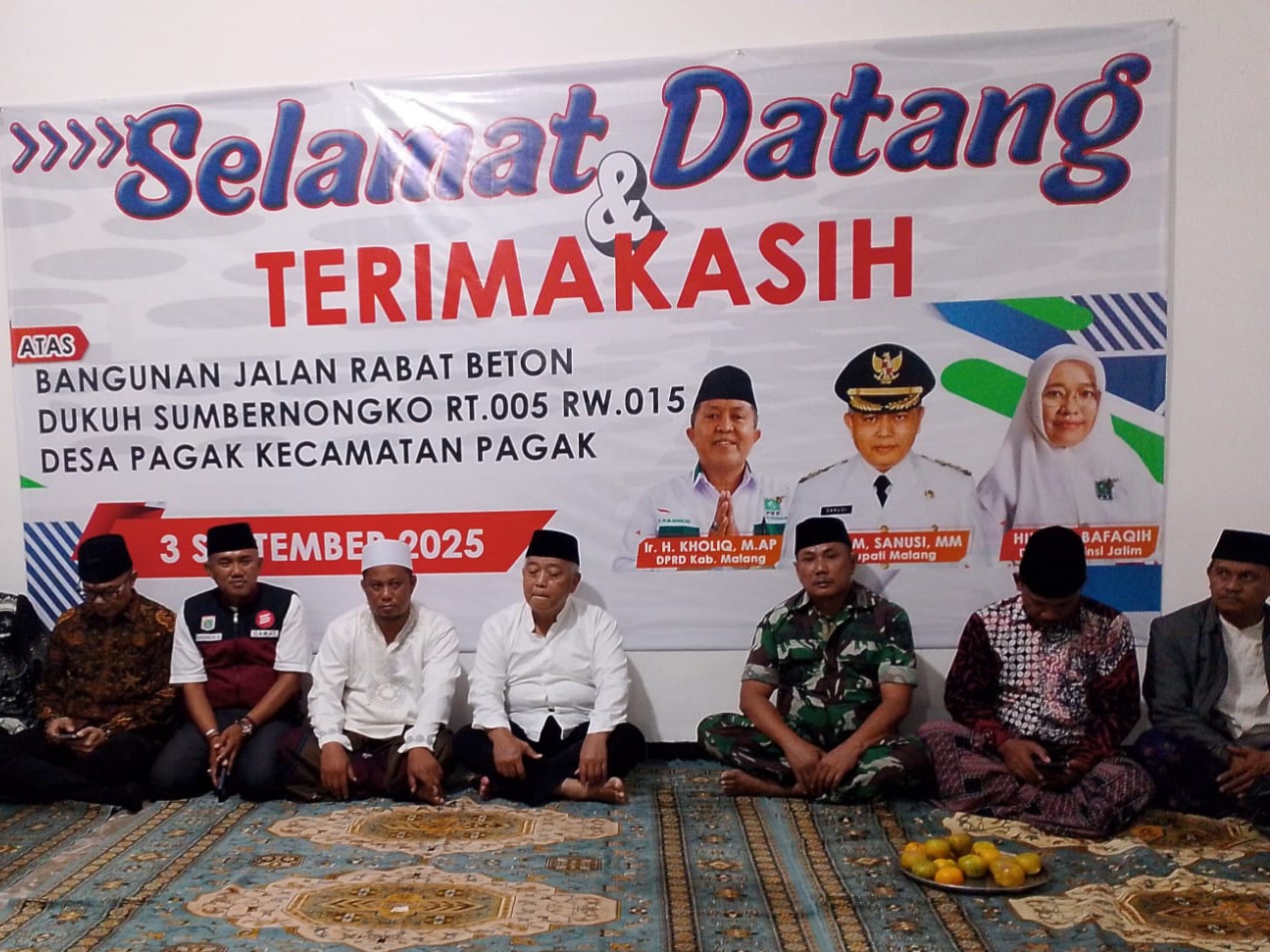 Tasyakuran Jalan Baru di Pagak: Bupati Sanusi Sebut Infrastruktur Adalah Urat Nadi Ekonomi dan Penghubung Hati