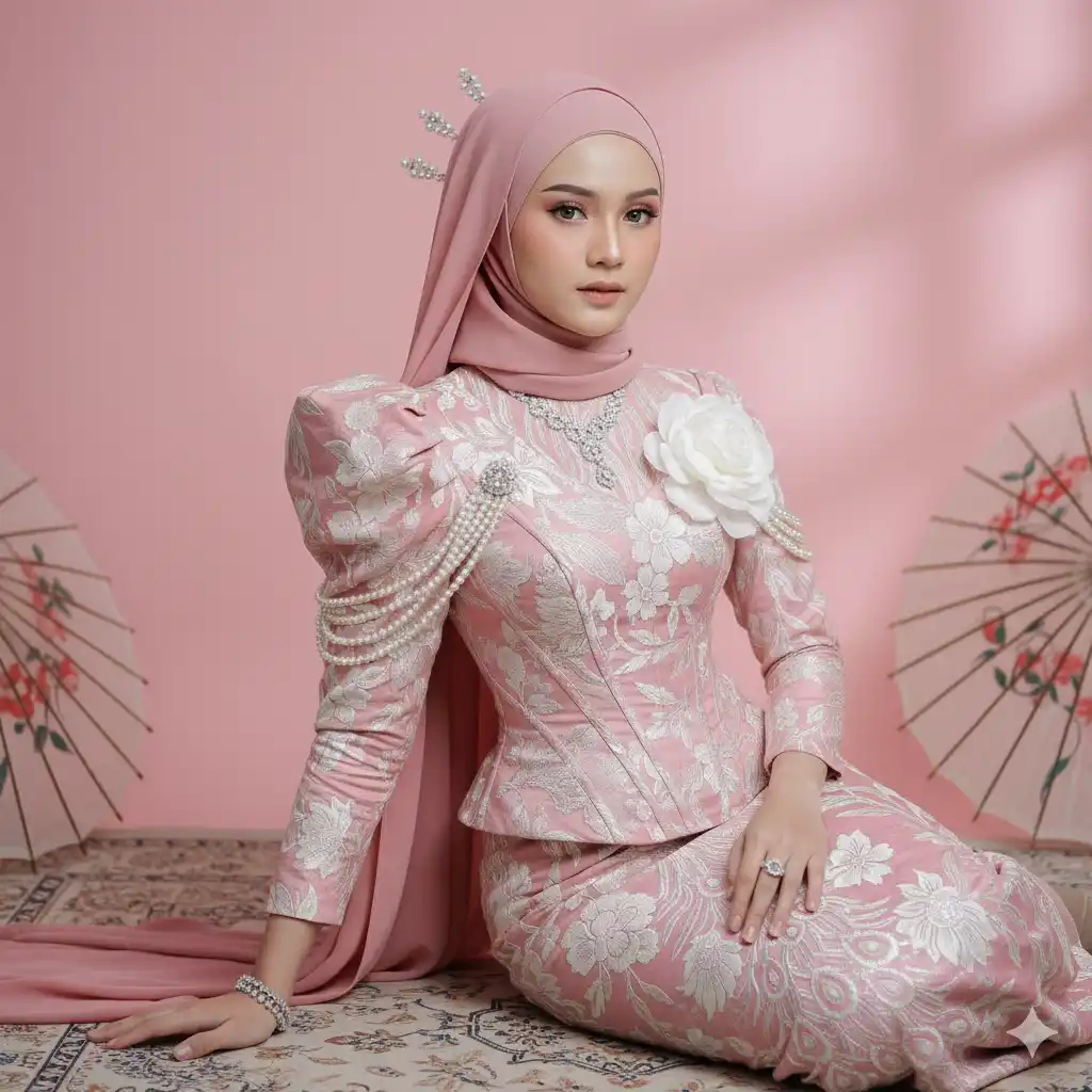 Cewek Wajib Coba! Prompt Gemini AI Foto Studio dengan Hijab dan Kebaya Pink Cantik
