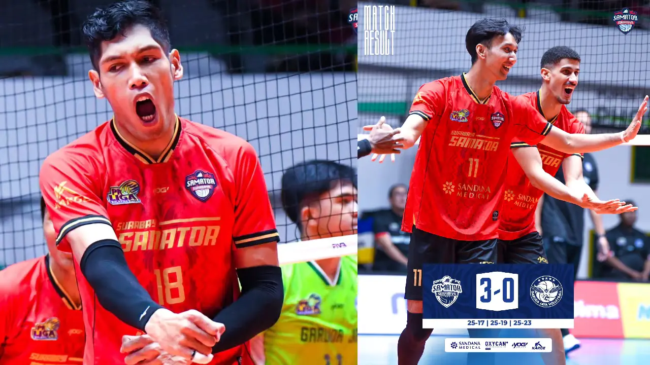 Surabaya Samator Bungkam Jakarta Garuda Jaya 3-0, Perkuat Posisi di Proliga 2026