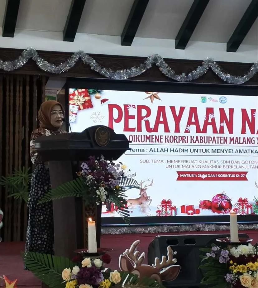Wakil Bupati Malang Hadiri Natal Oikumene KORPRI, Tekankan Jiwa Pelayanan ASN