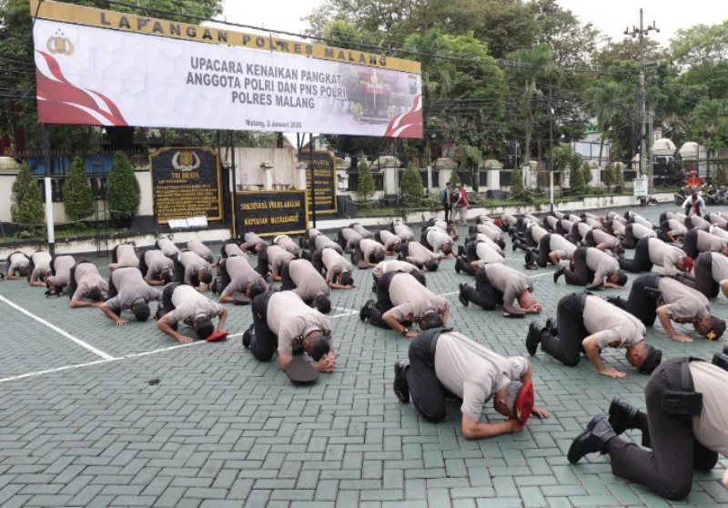 Awal Tahun 2026, 137 Personel Polres Malang Naik Pangkat