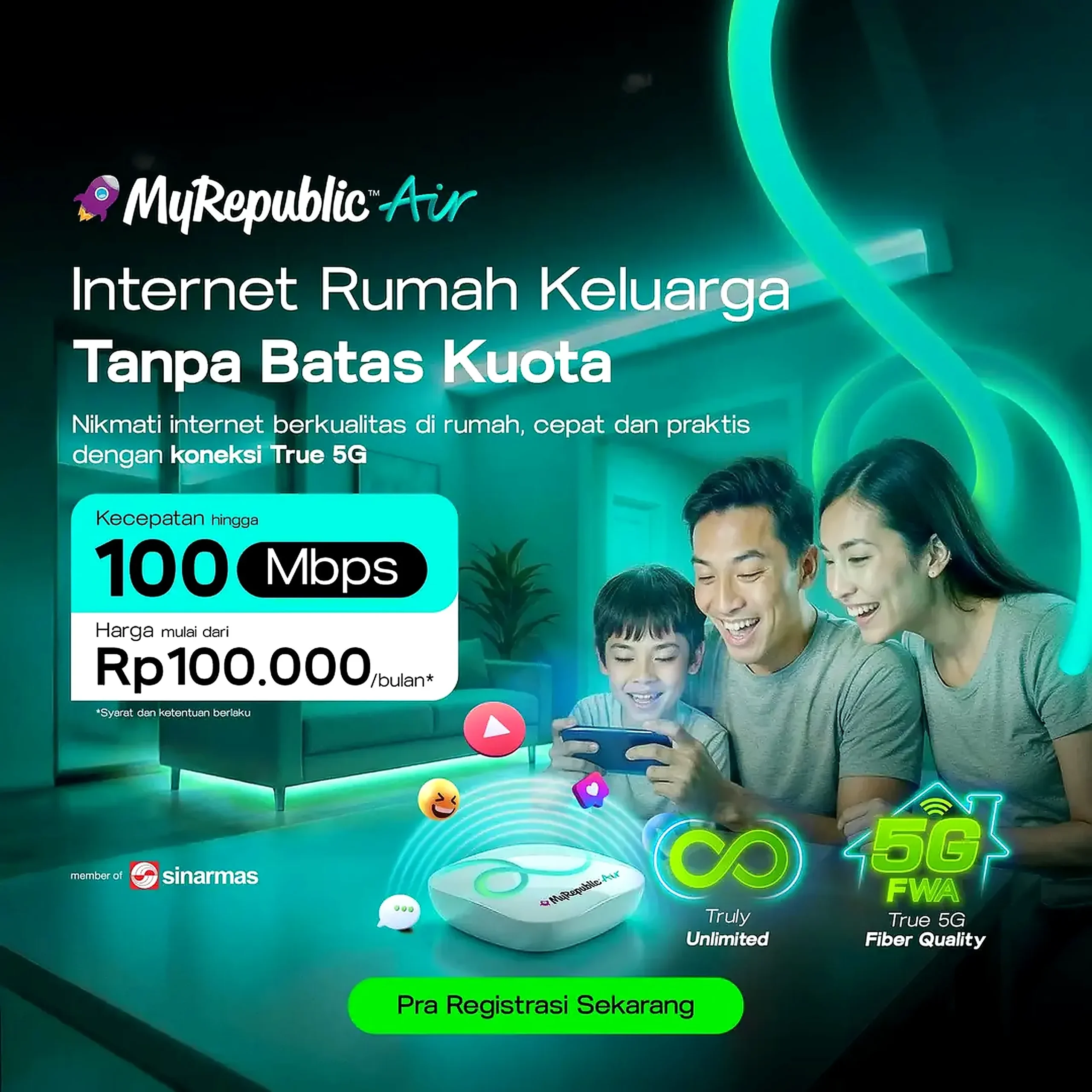 MyRepublic Air Luncurkan Internet Unlimited Rp100 Ribuan, Sasar Jabodetabek hingga Medan